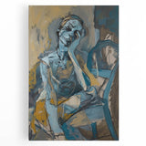 Emotive Abstract Portrait - Modern Canvas Wall Art for Living Room