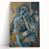 Emotive Abstract Portrait - Modern Canvas Wall Art for Living Room