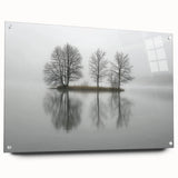 Office Wall Art - Tranquil Foggy Lake Reflection Canvas