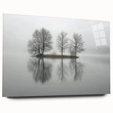 Office Wall Art - Tranquil Foggy Lake Reflection Canvas