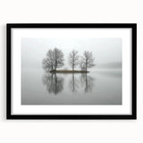 Office Wall Art - Tranquil Foggy Lake Reflection Canvas