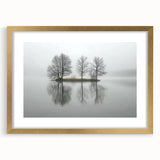 Office Wall Art - Tranquil Foggy Lake Reflection Canvas
