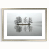 Office Wall Art - Tranquil Foggy Lake Reflection Canvas