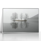 Office Wall Art - Tranquil Foggy Lake Reflection Canvas