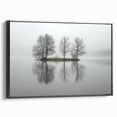Office Wall Art - Tranquil Foggy Lake Reflection Canvas