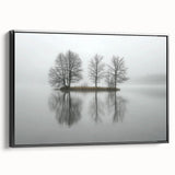 Office Wall Art - Tranquil Foggy Lake Reflection Canvas