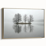 Office Wall Art - Tranquil Foggy Lake Reflection Canvas