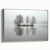 Office Wall Art - Tranquil Foggy Lake Reflection Canvas