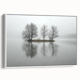 Office Wall Art - Tranquil Foggy Lake Reflection Canvas