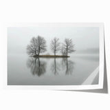 Office Wall Art - Tranquil Foggy Lake Reflection Canvas