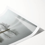 Office Wall Art - Tranquil Foggy Lake Reflection Canvas
