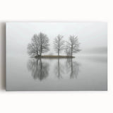 Office Wall Art - Tranquil Foggy Lake Reflection Canvas
