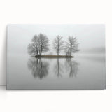 Office Wall Art - Tranquil Foggy Lake Reflection Canvas