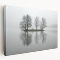 Office Wall Art - Tranquil Foggy Lake Reflection Canvas