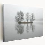 Office Wall Art - Tranquil Foggy Lake Reflection Canvas