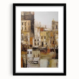 Abstract architecture wall art framed with a mat, showcasing geometric patterns in black and white, perfect for modern interior decor and artistic expression.