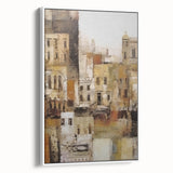 Abstract architecture wall art framed canvas in white, showcasing geometric designs and clean lines, ideal for modern interior decor and artistic expression.
