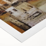 Abstract architectural wall art on rolled canvas, showcasing geometric shapes and vibrant colors, elegantly packaged in a protective cardboard tube for easy display.