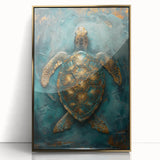 Framed abstract figurative wall art in gold acrylic, showcasing vibrant colors and dynamic shapes, perfect for modern home decor. Ideal for enhancing interior aesthetics.