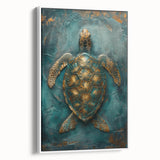 Framed abstract figurative wall art in a sleek white frame, showcasing vibrant colors and unique shapes, ideal for modern home decor.