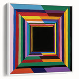 Abstract geometric framed canvas artwork showcasing a modern design with a white background and sharp angles, perfect for contemporary home decor.