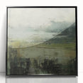 Framed abstract landscape wall art featuring vibrant colors and modern design, set in a sleek black frame, perfect for contemporary home decor.