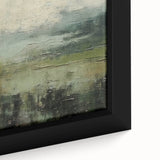 Abstract landscape wall art framed canvas showcasing vibrant hues of blue and orange with a textured finish, ideal for modern home decor.