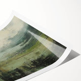 Abstract landscape wall art print showcasing vibrant colors and intricate patterns, presented in a rolled format for easy shipping and display. Perfect for modern home decor.