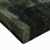 Close-up of an abstract landscape wall art stretched canvas, showcasing vibrant colors and intricate textures, perfect for modern home decor.