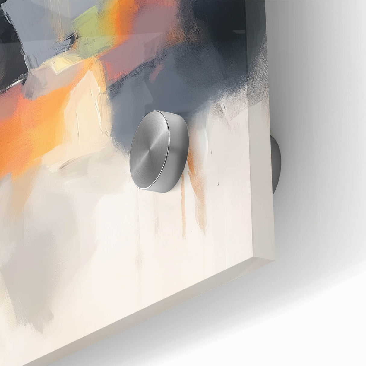 Large Abstract Wall Art – Urban Spectrum in Gray, Orange & Olive