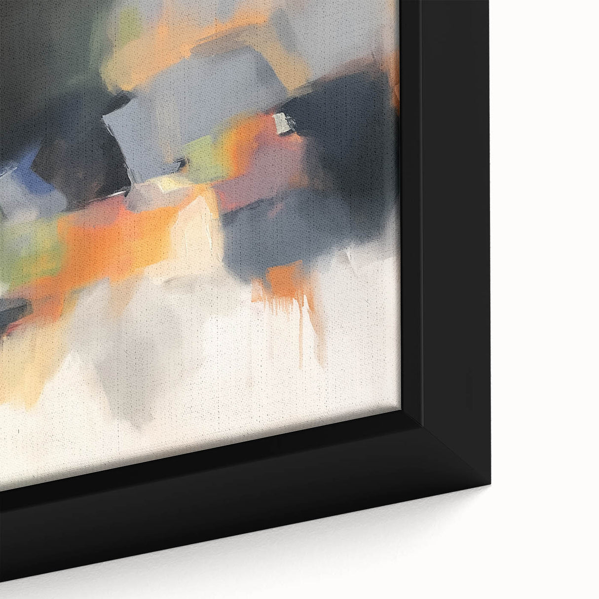Large Abstract Wall Art – Urban Spectrum in Gray, Orange & Olive