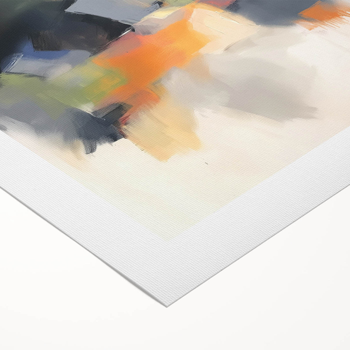 Large Abstract Wall Art – Urban Spectrum in Gray, Orange & Olive