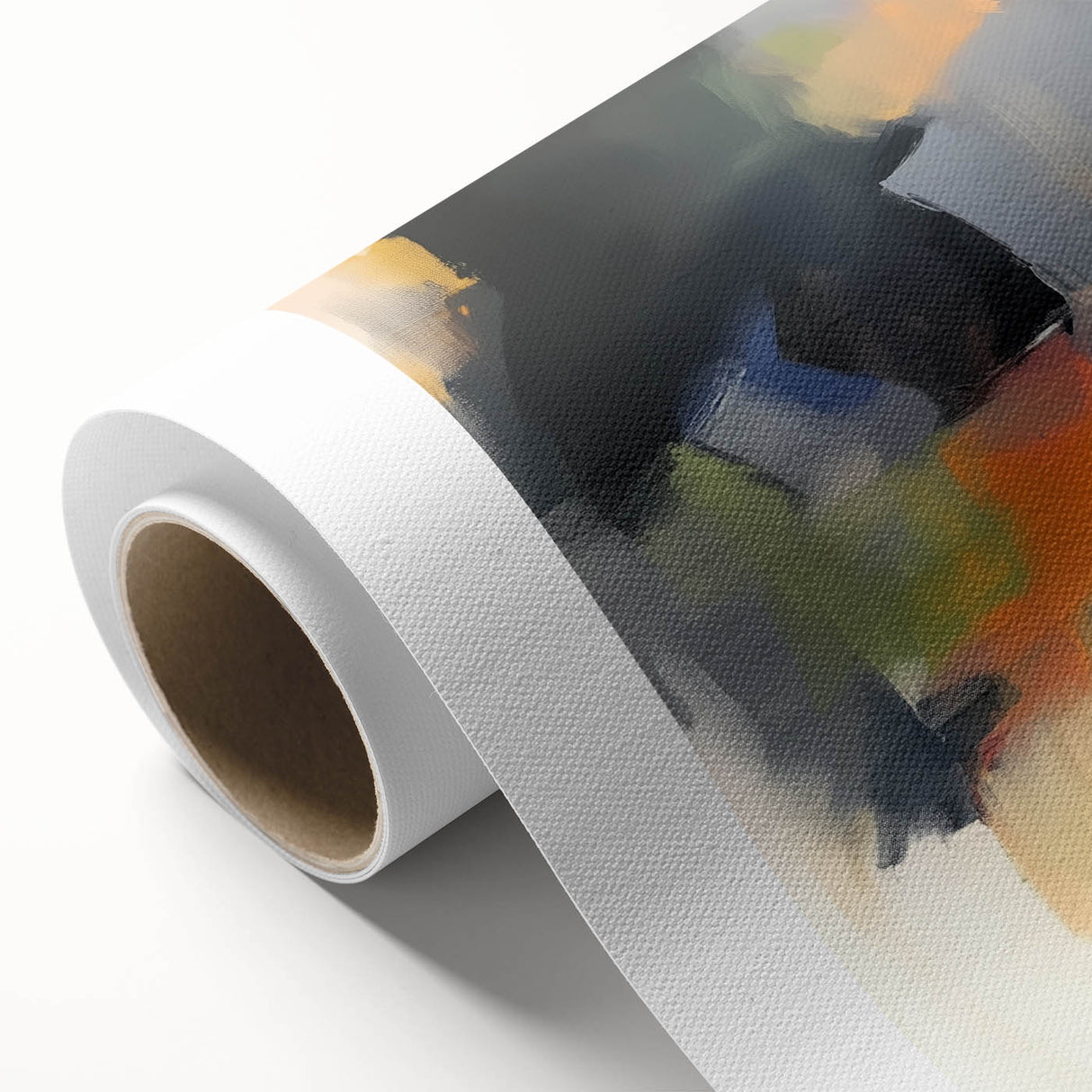 Large Abstract Wall Art – Urban Spectrum in Gray, Orange & Olive