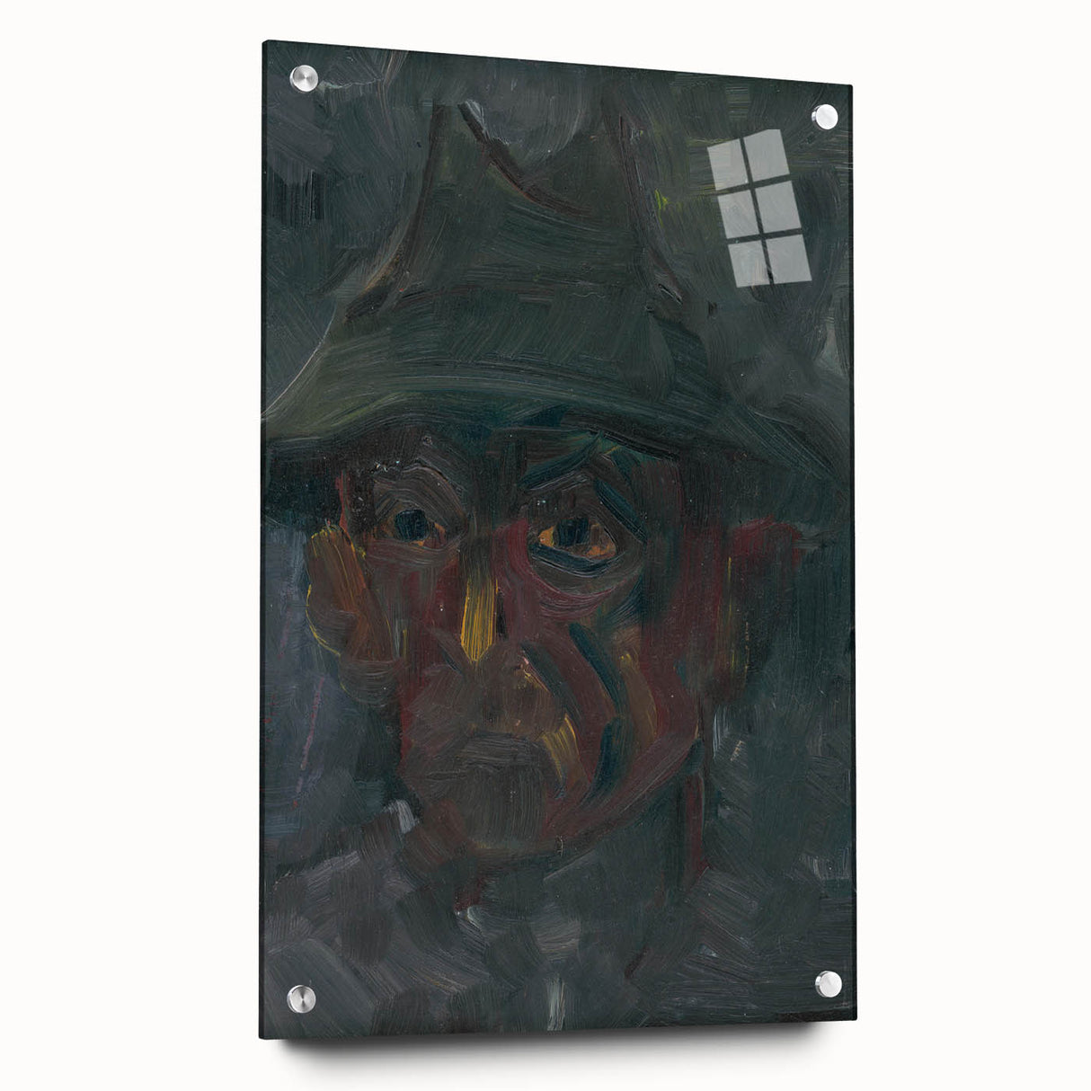 Head of a Man in a Hat - Dark Expressionist Wall Art