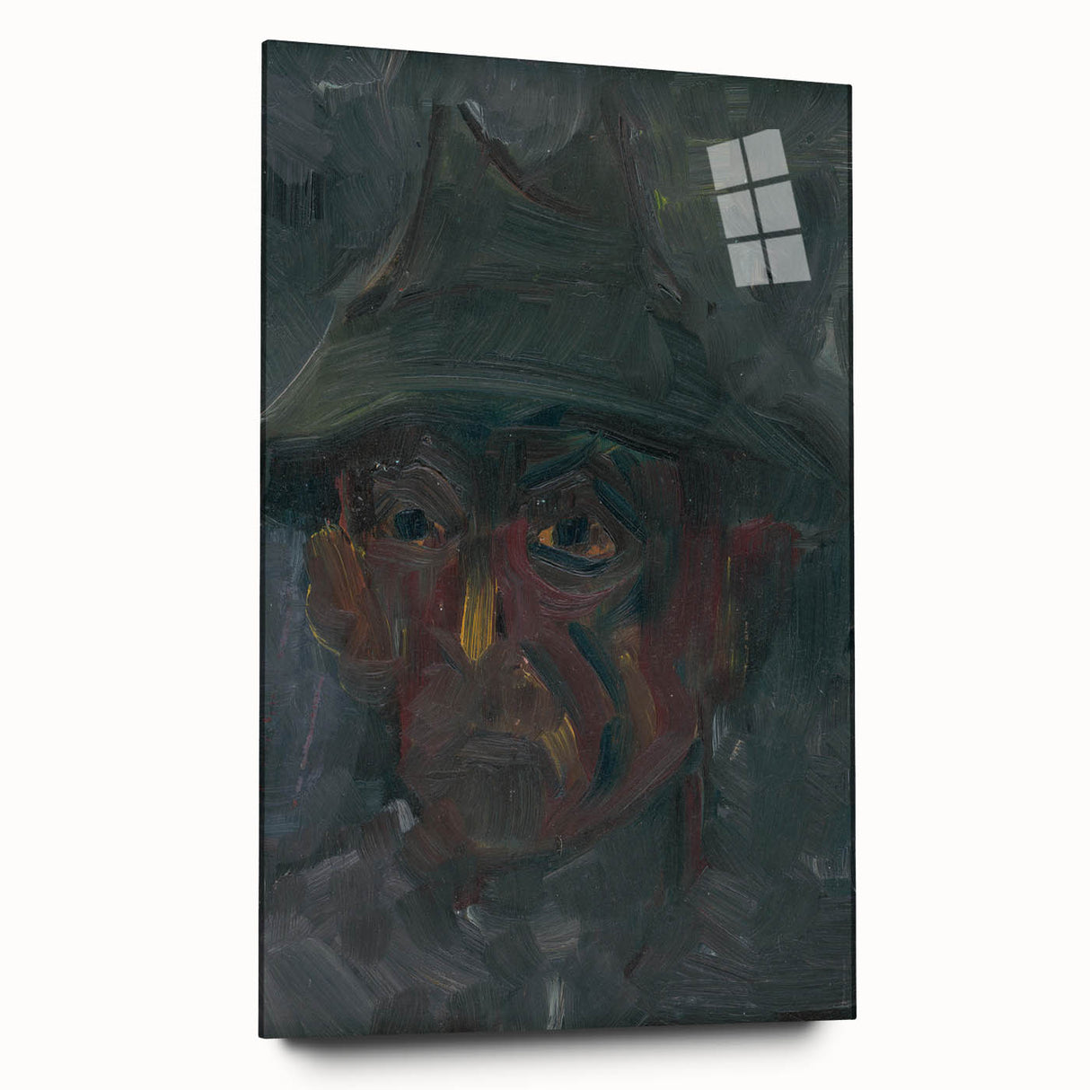 Head of a Man in a Hat - Dark Expressionist Wall Art