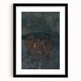 Head of a Man in a Hat - Dark Expressionist Wall Art