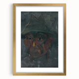 Head of a Man in a Hat - Dark Expressionist Wall Art