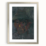 Head of a Man in a Hat - Dark Expressionist Wall Art