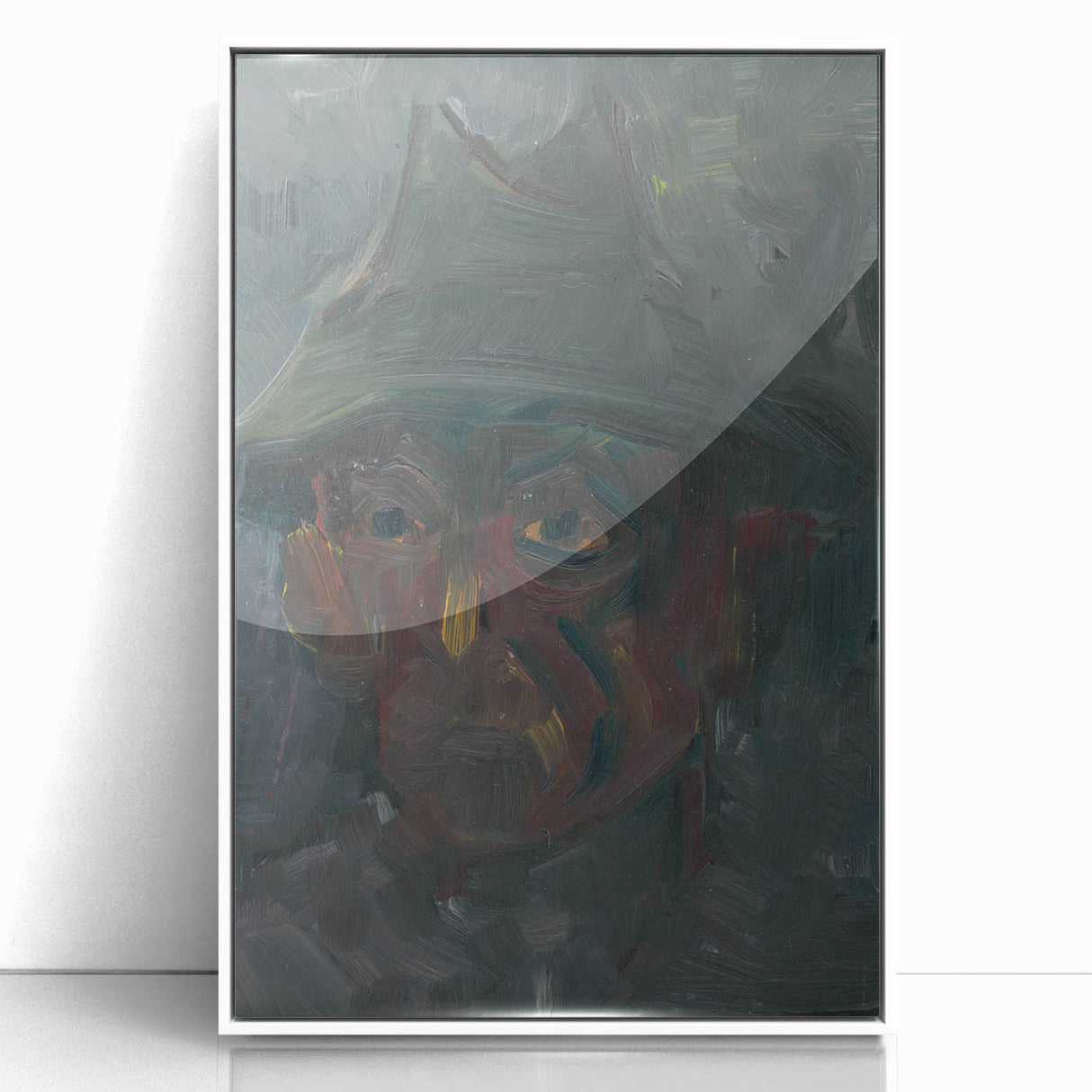 Head of a Man in a Hat - Dark Expressionist Wall Art