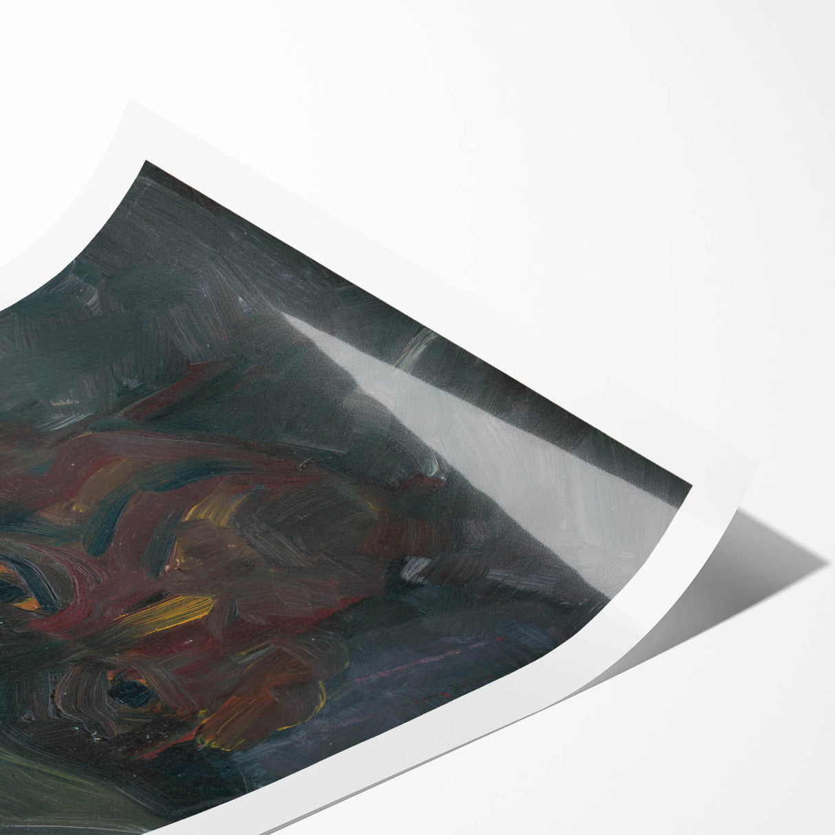 Head of a Man in a Hat - Dark Expressionist Wall Art