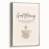 Framed canvas depicting a colorful vintage landscape painting, ideal for dining room decor.