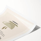 Extra large rolled print featuring line art flowers in black on a white background, suitable for large living room wall art.