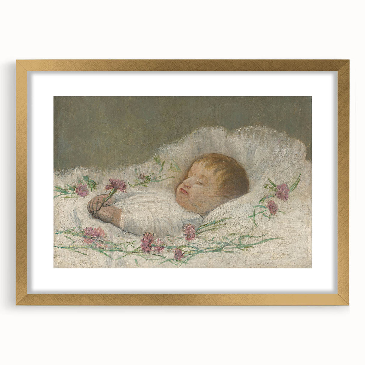 László Mednyánszky's Dead Nephew's Head - Somber Realist Art Print