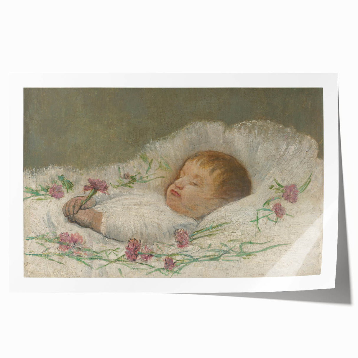 László Mednyánszky's Dead Nephew's Head - Somber Realist Art Print
