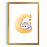 Sleeping Koala on Moon Kids Room Print - Nursery Wall Art