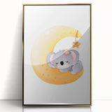 Sleeping Koala on Moon Kids Room Print - Nursery Wall Art