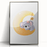 Sleeping Koala on Moon Kids Room Print - Nursery Wall Art