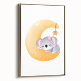 Sleeping Koala on Moon Kids Room Print - Nursery Wall Art