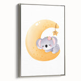 Sleeping Koala on Moon Kids Room Print - Nursery Wall Art