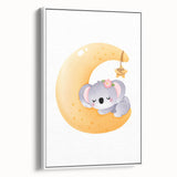 Sleeping Koala on Moon Kids Room Print - Nursery Wall Art